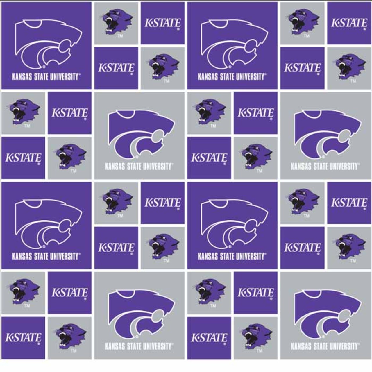 Sykel Enterprises-University of Kansas Cotton Fabric-Kansas Jayhawks Geometric Cotton Quilting Fabric